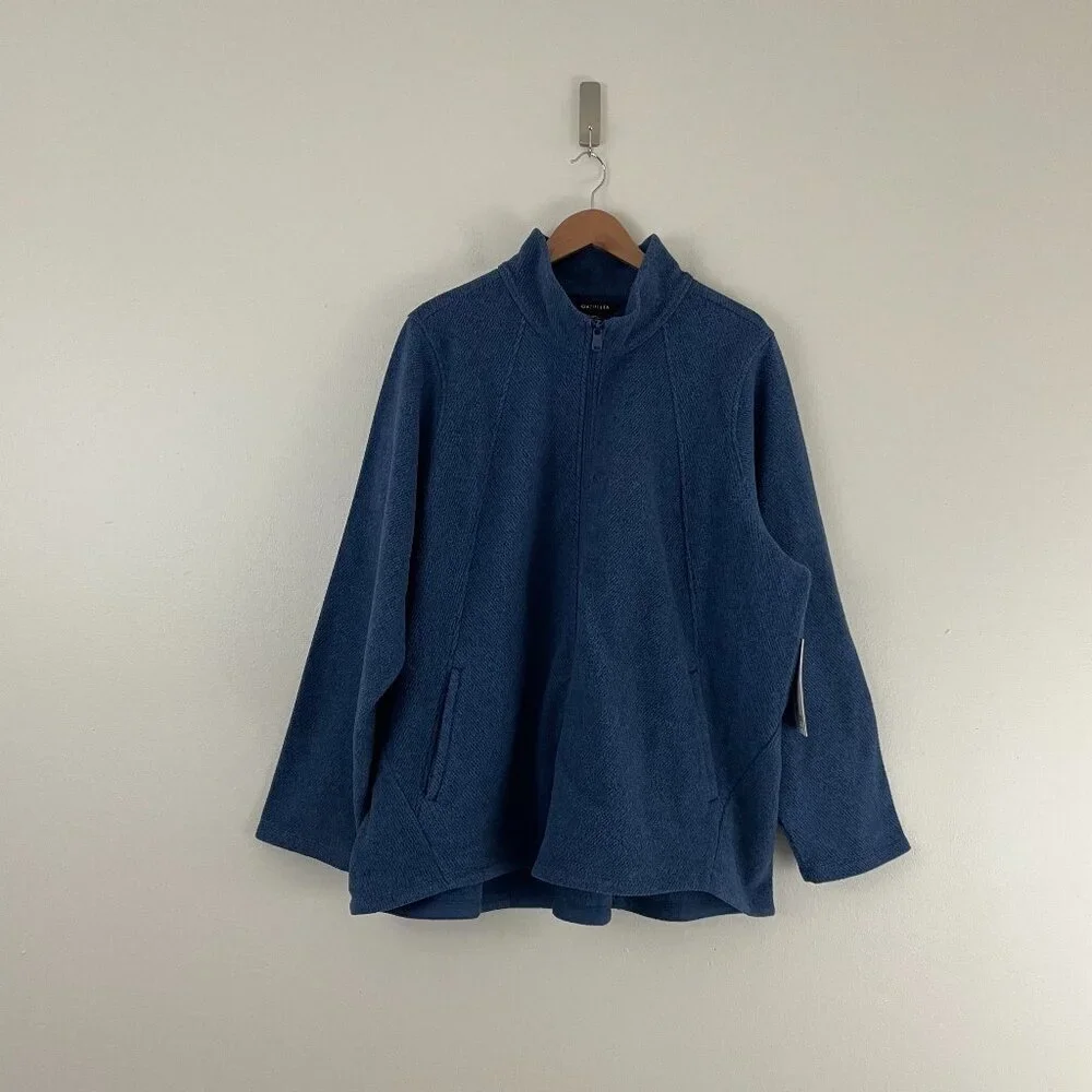 Athleta Stroll Blue Fleece Full Zip Jacket Size 3X